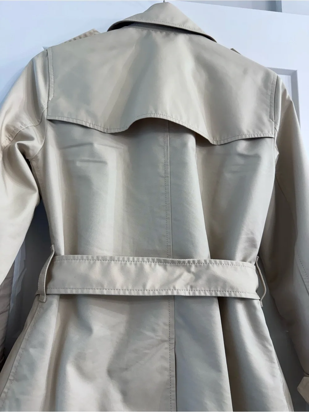 Coach Beige Double-Breasted Trench Coat with Belt